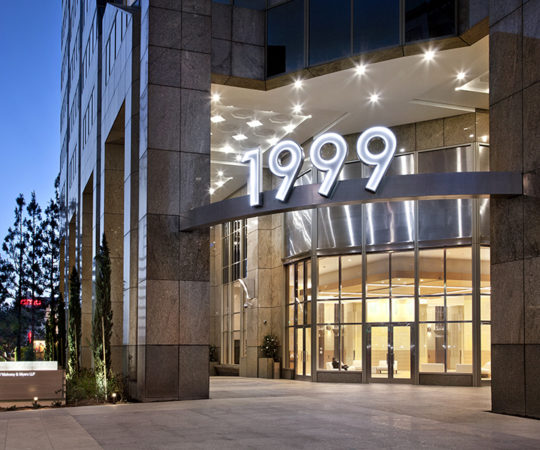1999-Avenue-of-the-Stars-building-address-primary-entry-sign-design-1